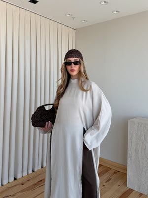 Taş Yırtmaçlı Uzun Tunik - 8515