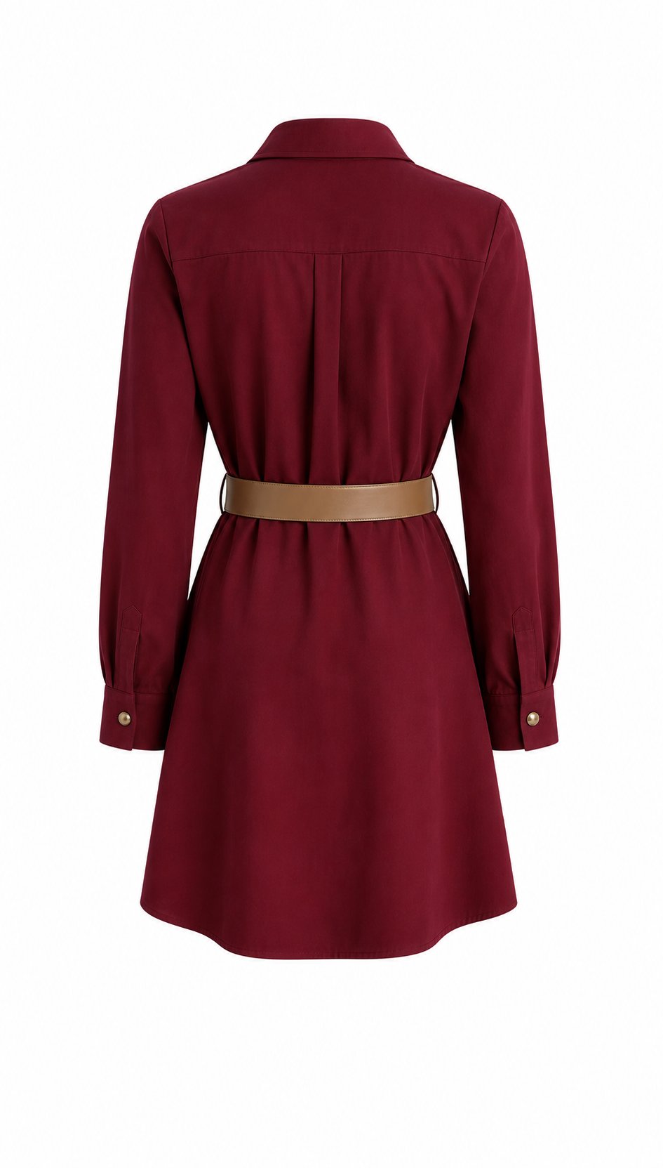 Bordo Kemerli Elbise - 2y250367