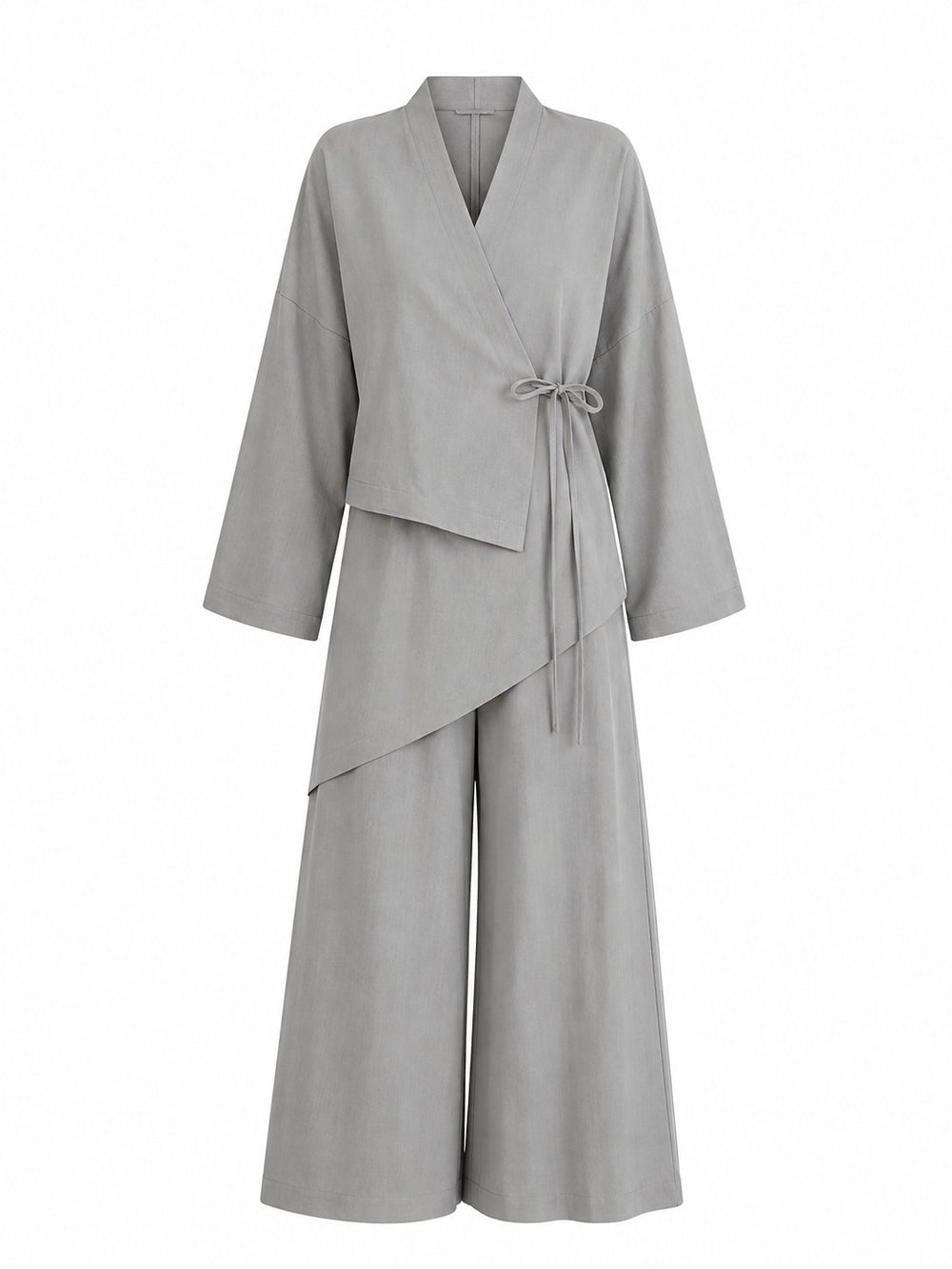 Haki Bel Tasarım Detaylı Kimono Takım - TK8009