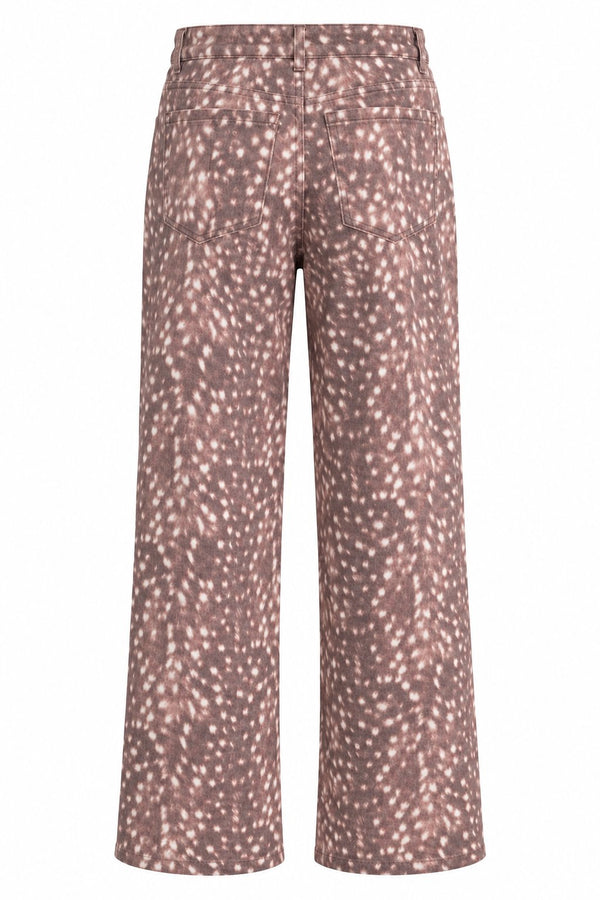 Kahverengi Bambi Desen Gabardin Pantolon - 2y1243