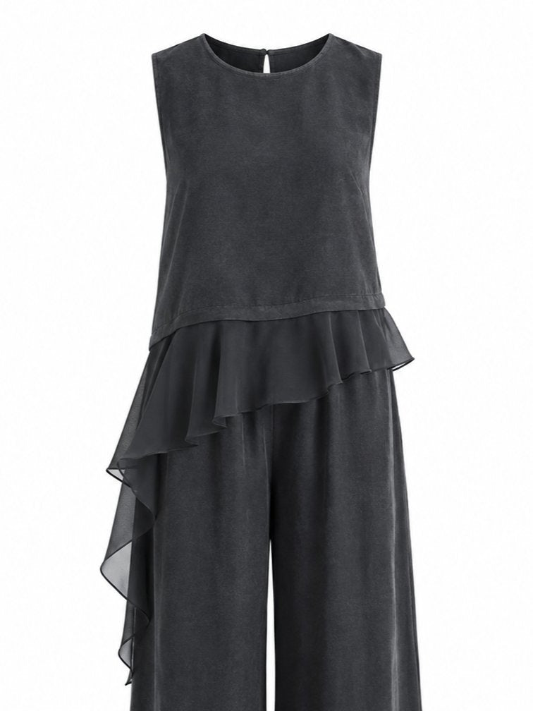 Siyah Garnili Bluz Pantolon Takım - 51391