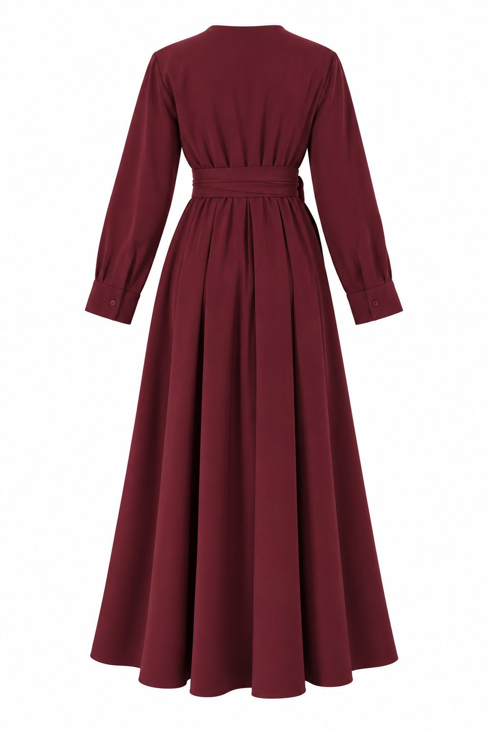 Bordo Salaş Pileli Elbise - 2y2330