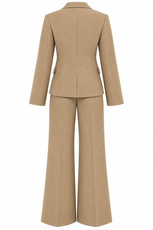 Camel Düğmeli Ceket Pantolon Takım - 2y9480