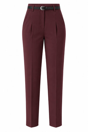 Bordo Kemerli Pantolon - 2y3790