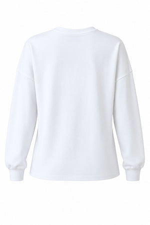 Beyaz Taş İşlemeli Sweatshirt - 261010