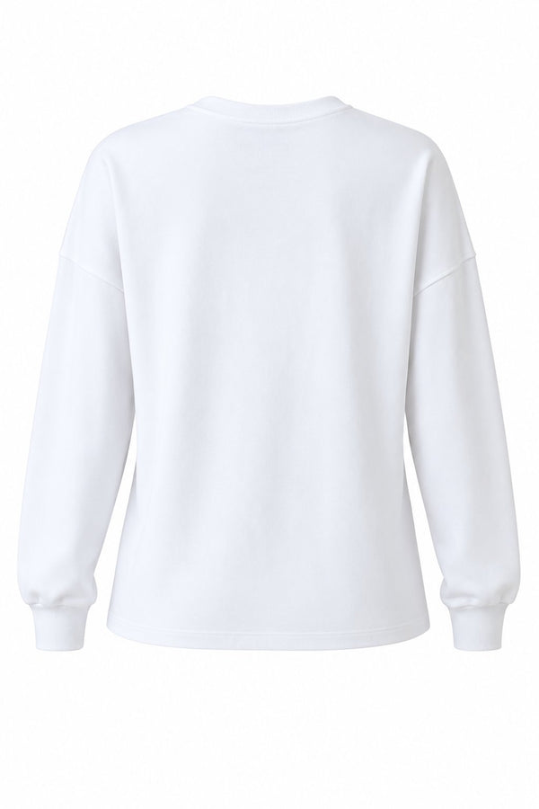 Beyaz Taş İşlemeli Sweatshirt - 261010