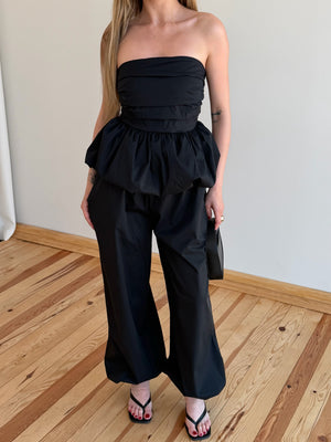 Siyah Balon Bluz Pantolon Takım - 7334