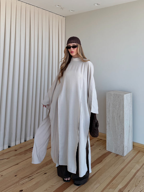 Taş Yırtmaçlı Uzun Tunik - 8515