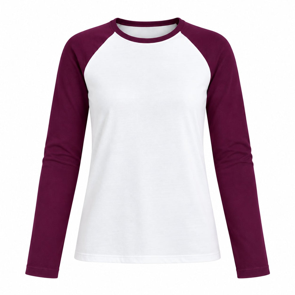 Mürdüm Çift Renk Uzun Kollu T-shirt - 5209