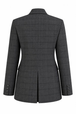 Antrasit Hakim Yaka Model Ekose Ceket - 2y4103