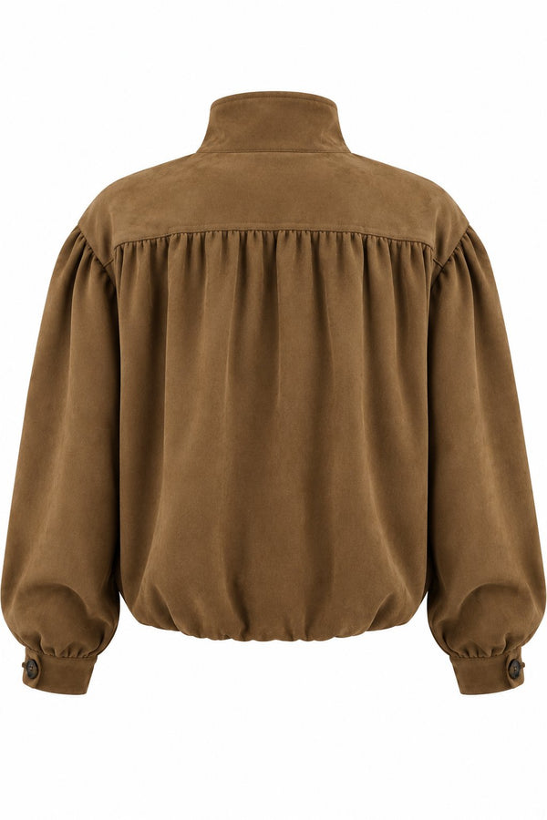 Taba Vatkalı Süet Bomber Ceket - 5180