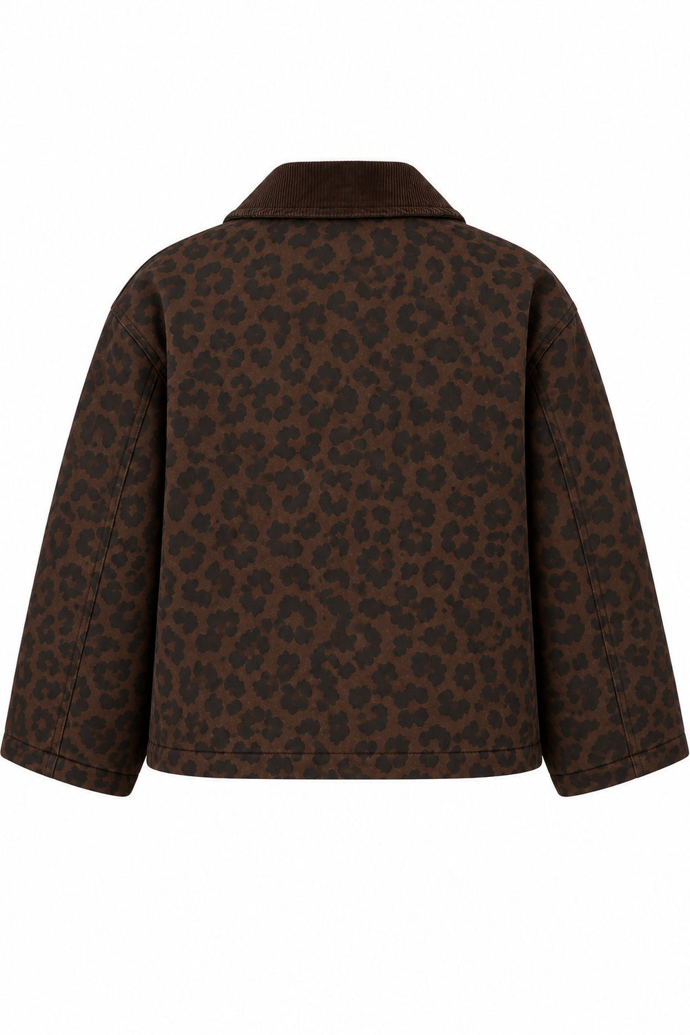 Koyu Kahve İri Leopar Desenli Ceket - 0738