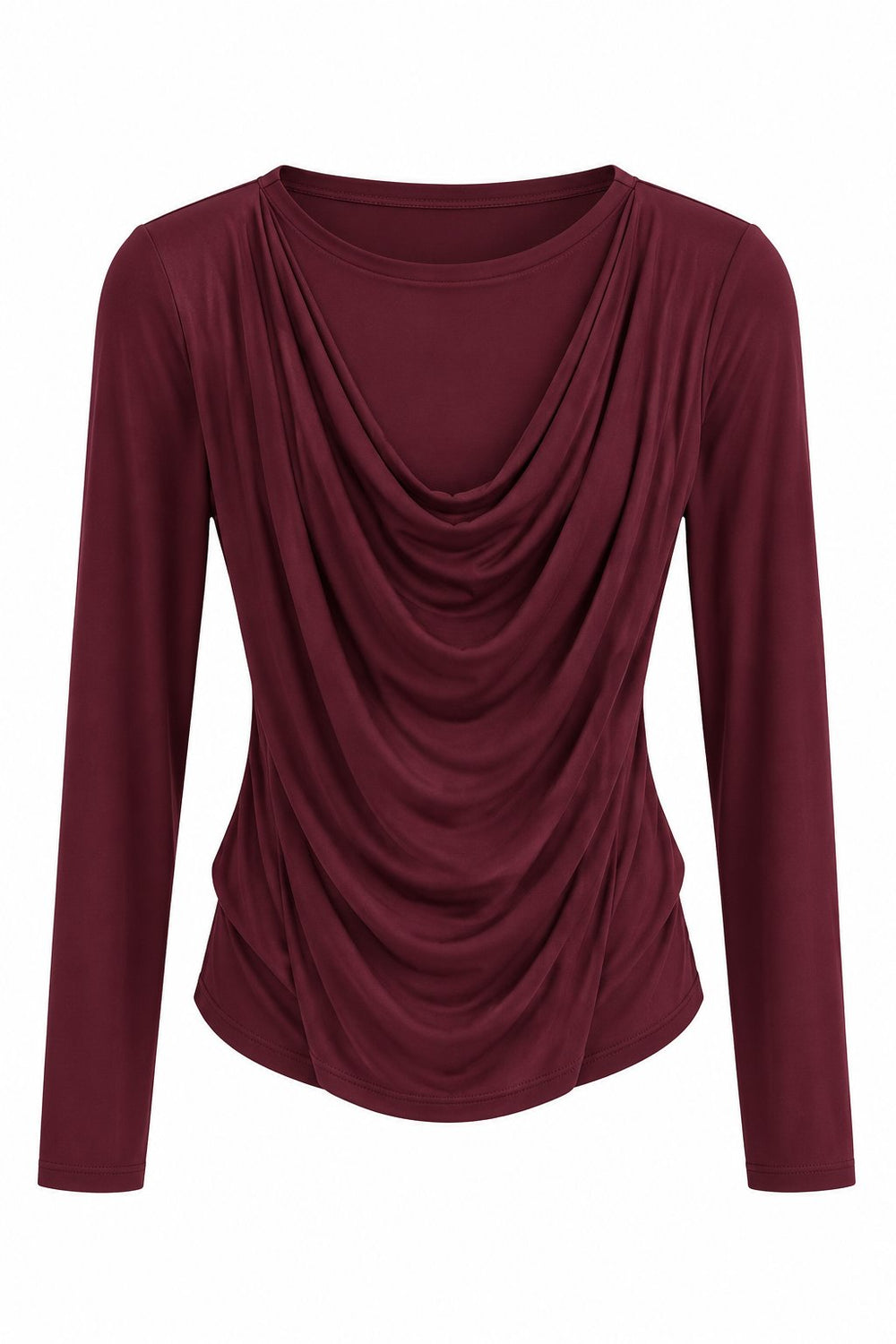Bordo Degaje Yaka Bluz - 1228