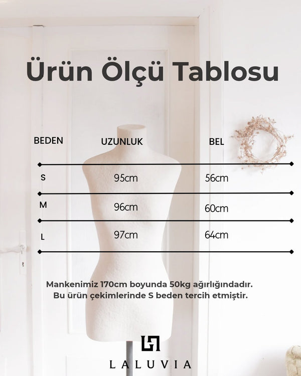 Camel Şifon Desenli Etek - 2y50224