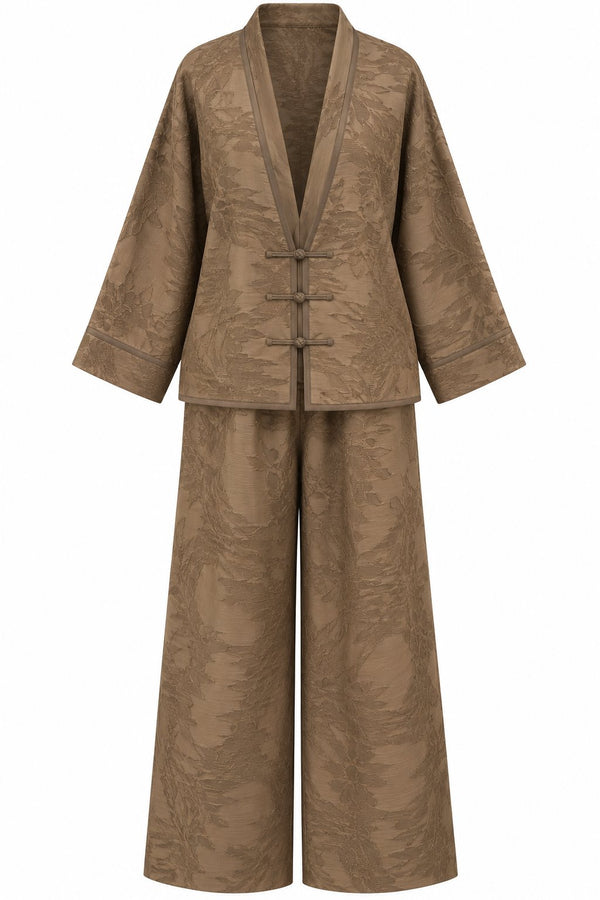 Vizon Jakarlı Kimono Takım - 51479