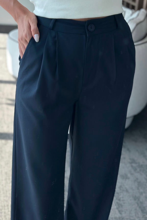 Lacivert Idole Kemerli Pantolon - 3510