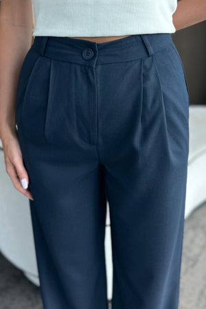 Lacivert Idole Kemerli Pantolon - 3510