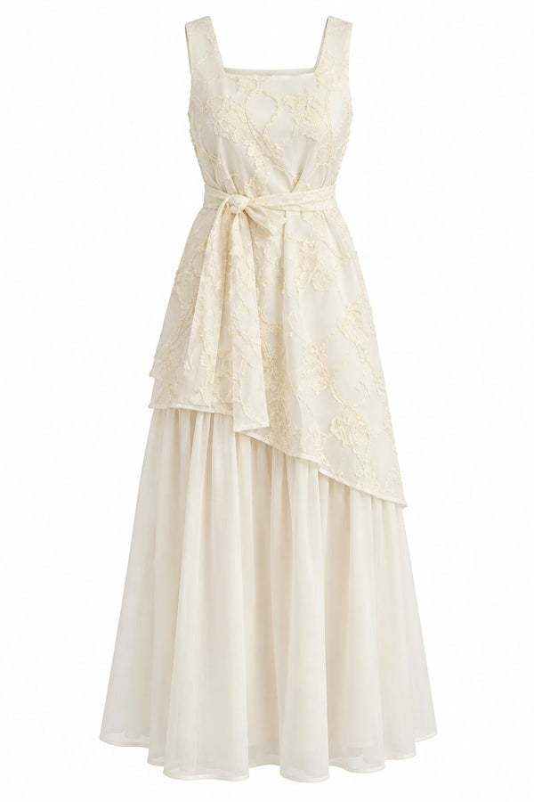 Natural Nakış Detaylı Kemerli Elbise - 2y39812