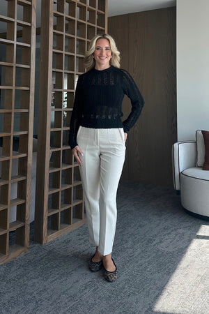 Siyah Örme Triko Bluz - 4413