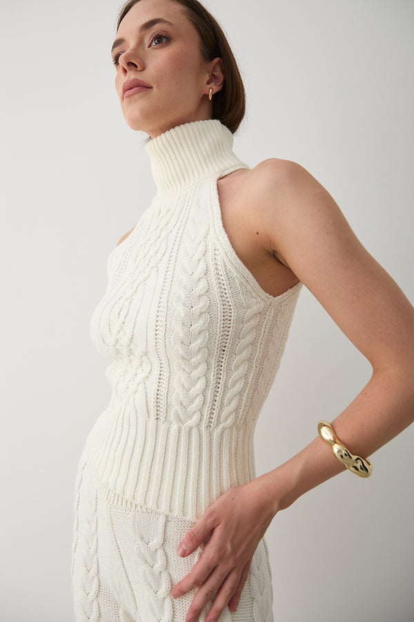 Ekru Kolsuz Bluz Pantolon Takım - 3009