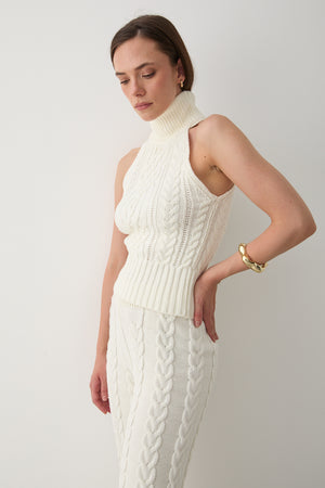 Ekru Kolsuz Bluz Pantolon Takım - 3009