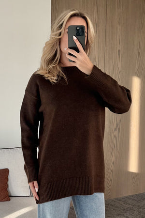 Kahverengi Triko Kazak - 04595