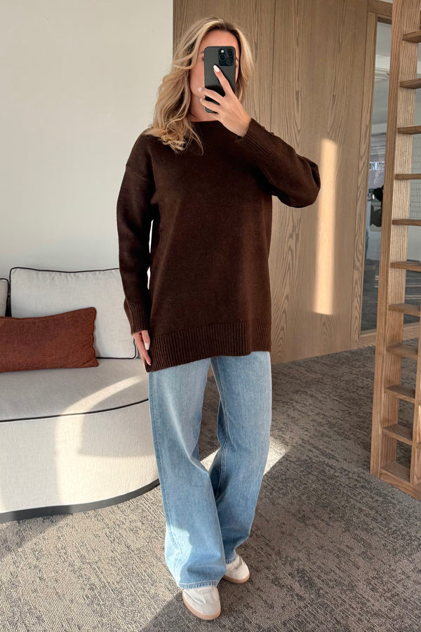 Kahverengi Triko Kazak - 04595