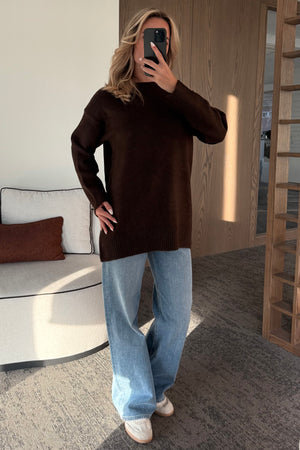 Kahverengi Triko Kazak - 04595