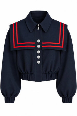 Lacivert Nevora Allerli Bomber Ceket - 3652