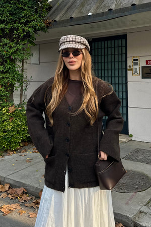 Kahverengi Çift Cepli Hırka - 04622