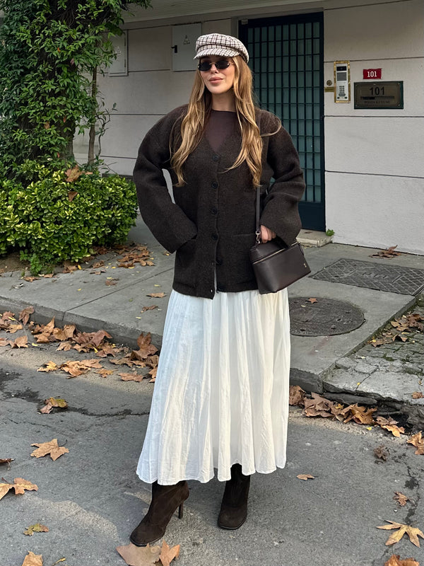 Kahverengi Çift Cepli Hırka - 04622