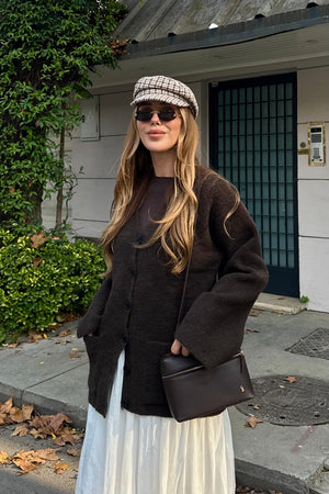 Kahverengi Çift Cepli Hırka - 04622