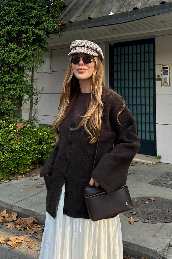 Kahverengi Çift Cepli Hırka - 04622