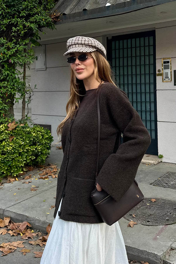 Kahverengi Çift Cepli Hırka - 04622