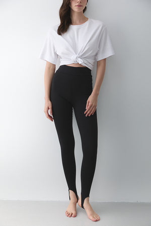 Siyah Ayaktan Geçmeli Tayt - 251159