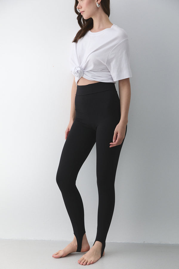 Siyah Ayaktan Geçmeli Tayt - 251159