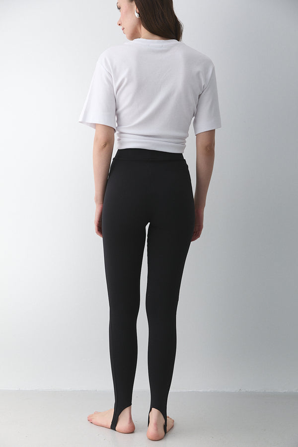 Siyah Ayaktan Geçmeli Tayt - 251159