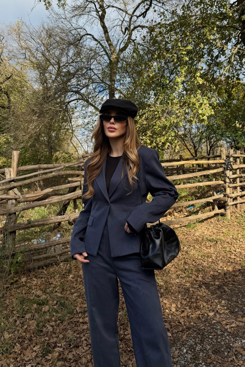 Lacivert Tek Düğmeli Ceket Pantolon Takım - 9480