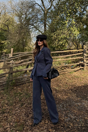 Lacivert Tek Düğmeli Ceket Pantolon Takım - 9480