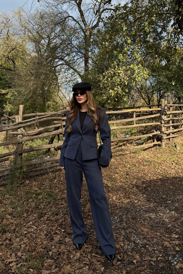 Lacivert Tek Düğmeli Ceket Pantolon Takım - 9480