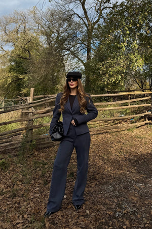 Lacivert Tek Düğmeli Ceket Pantolon Takım - 9480