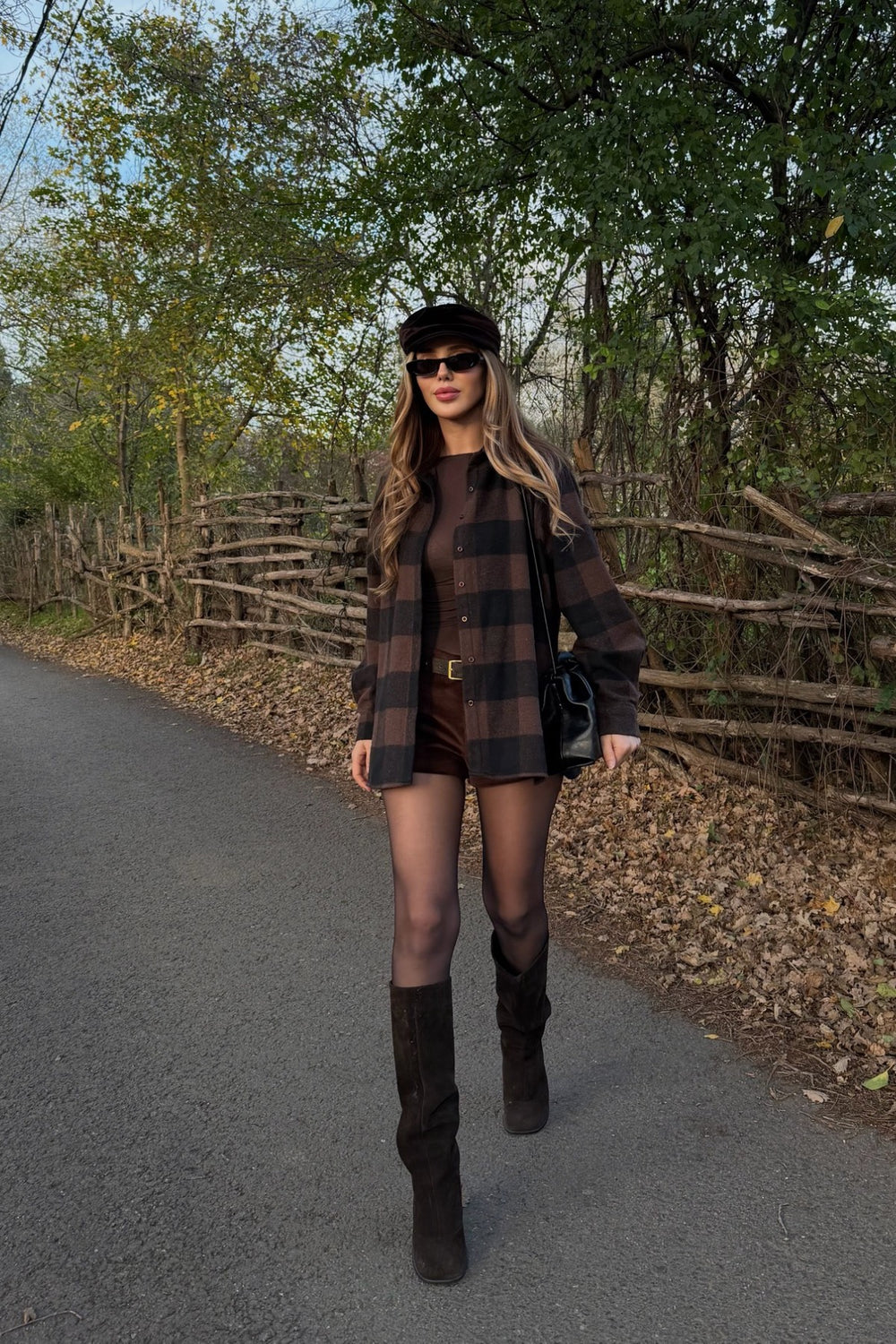 Kahverengi - Siyah Ekoseli Gömlek - 251064