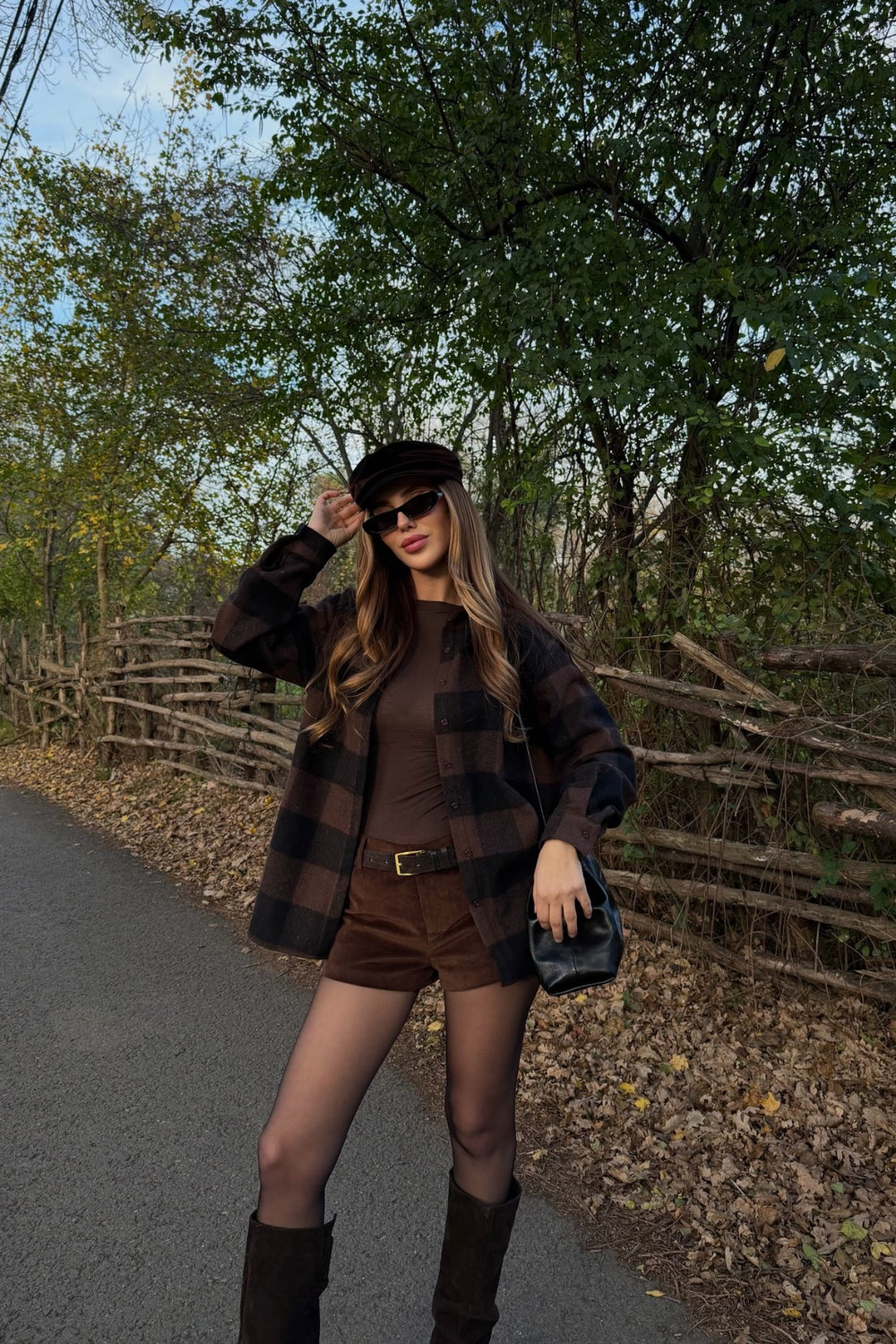 Kahverengi - Siyah Ekoseli Gömlek - 251064