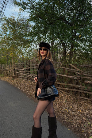 Kahverengi - Siyah Ekoseli Gömlek - 251064