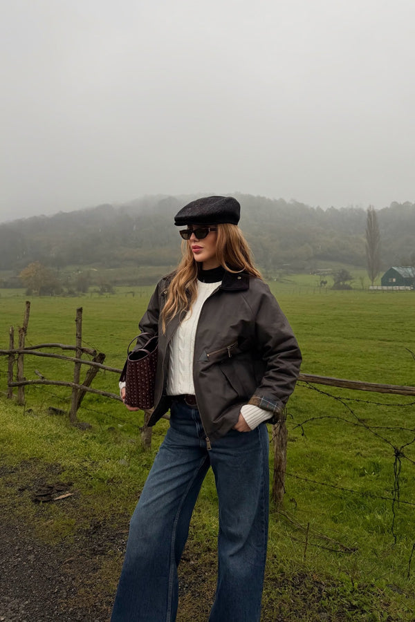 Kahverengi Cepli Kadife Yaka Ceket - 5124