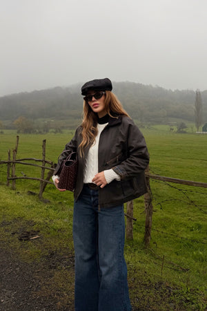 Kahverengi Cepli Kadife Yaka Ceket - 5124