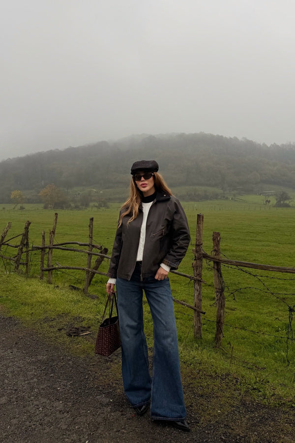 Kahverengi Cepli Kadife Yaka Ceket - 5124