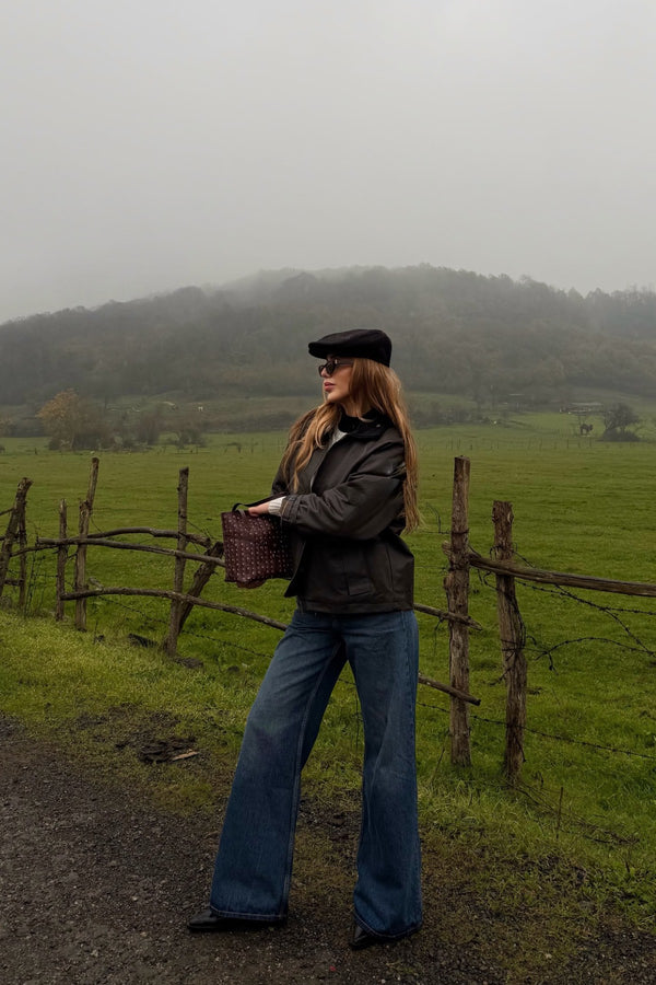 Kahverengi Cepli Kadife Yaka Ceket - 5124