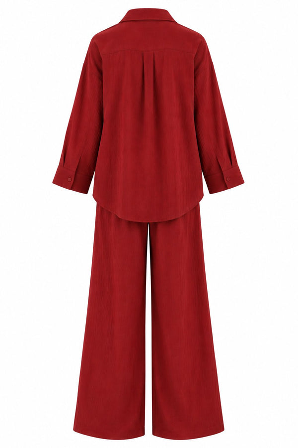 Bordo Pekin 2'li Kimono Takım - 2y912059