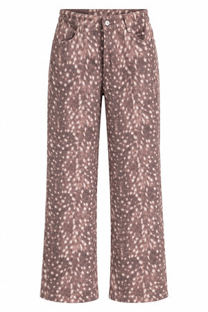 Kahverengi Bambi Desen Gabardin Pantolon - 2y1243